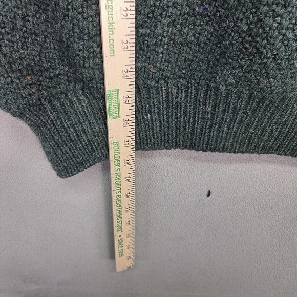 Country Collection Sweater Mens XL Green Wool Aran Cable Knit Crewneck Ireland - Picture 7 of 7